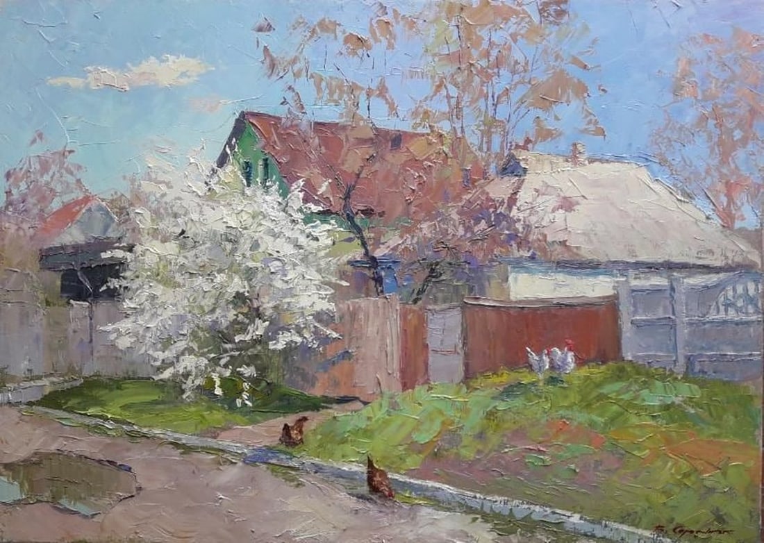 oil painting cherry blossom Serdyuk Boris Petrovich (1 of 4)