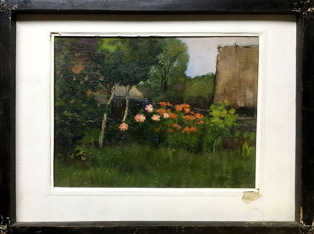 Oil painting Flowers near the house Ivan Kirillovich Tsyupka: Title: Oil painting Flowers near the house Ivan Kirillovich Tsyupka Description: No1095 *** ABOUT THIS PAINTING *** * TITLE: "Flowers near the house" * ARTISTS: Ivan Kirillovich Tsyupka * SIZE: 25x31 