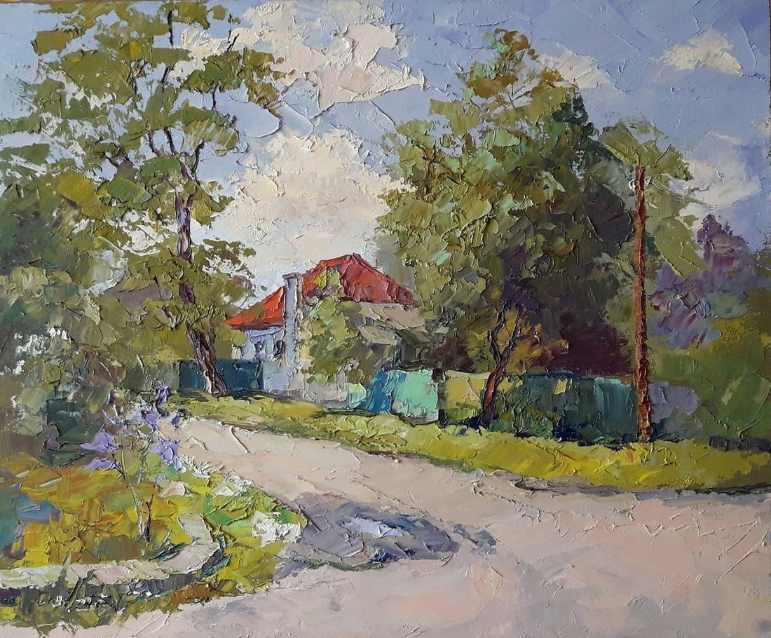 Oil painting House with a red roof Serdyuk Boris Petrovich (1 of 6)