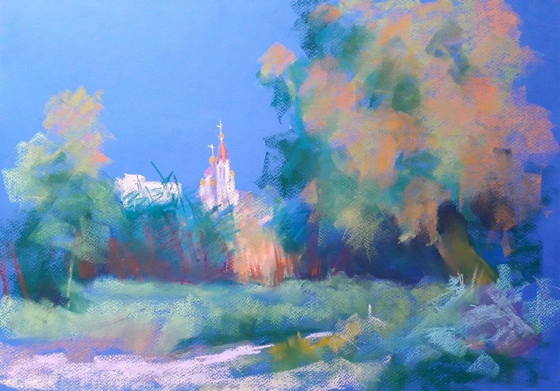Pastel painting Dinner. Temple Serdyuk Boris Petrovich (1 of 5)