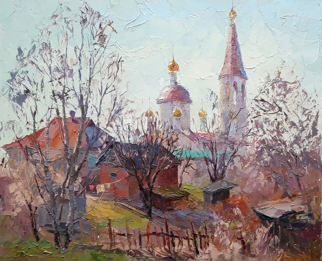Oil painting Morning bell Serdyuk Boris Petrovich: Title: Oil painting Morning bell Serdyuk Boris Petrovich Description: NoSERB 827 *** ABOUT THIS PAINTING *** * TITLE: "Morning bell" * ARTISTS: Serdyuk Boris Petrovich * SIZE: 49x59 cm/'19.29x23.22 in