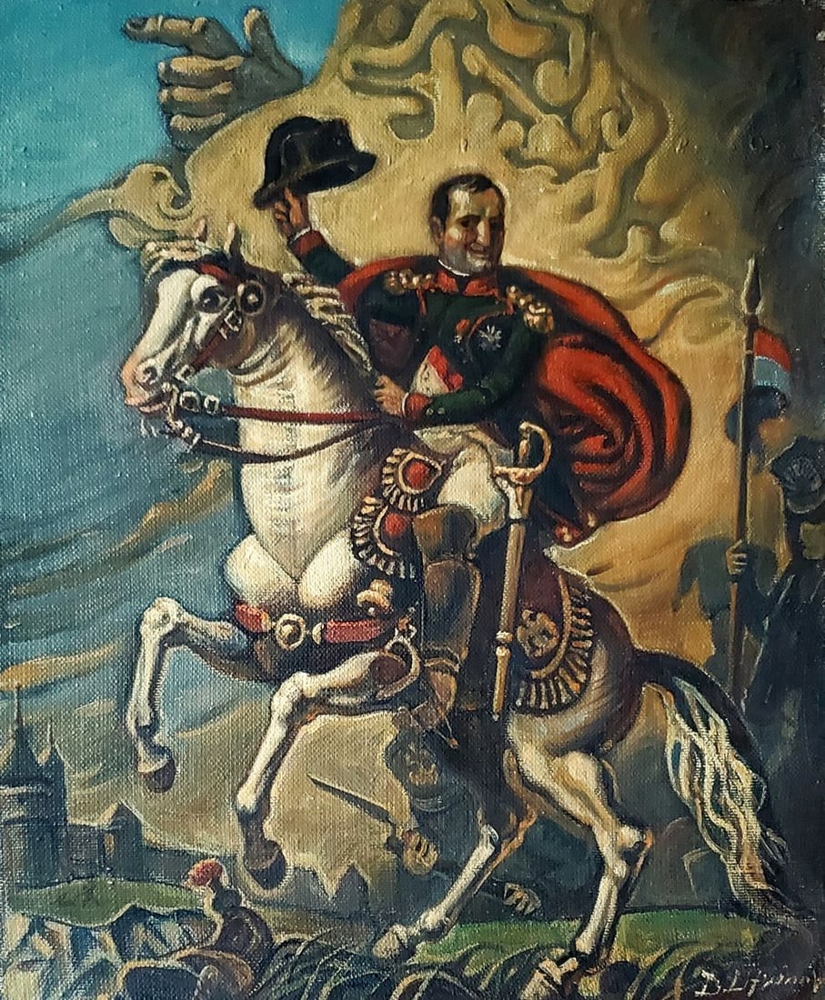 Oil painting Napoleon on horseback Daniil Litvinov: Title: Oil painting Napoleon on horseback Daniil Litvinov Description: Litv 1254*** ABOUT THIS PAINTING **** TITLE: "Napoleon on horseback"* ARTISTS: Daniil Litvinov* SIZE: 32x26 cm/'12.59x10.23 inche