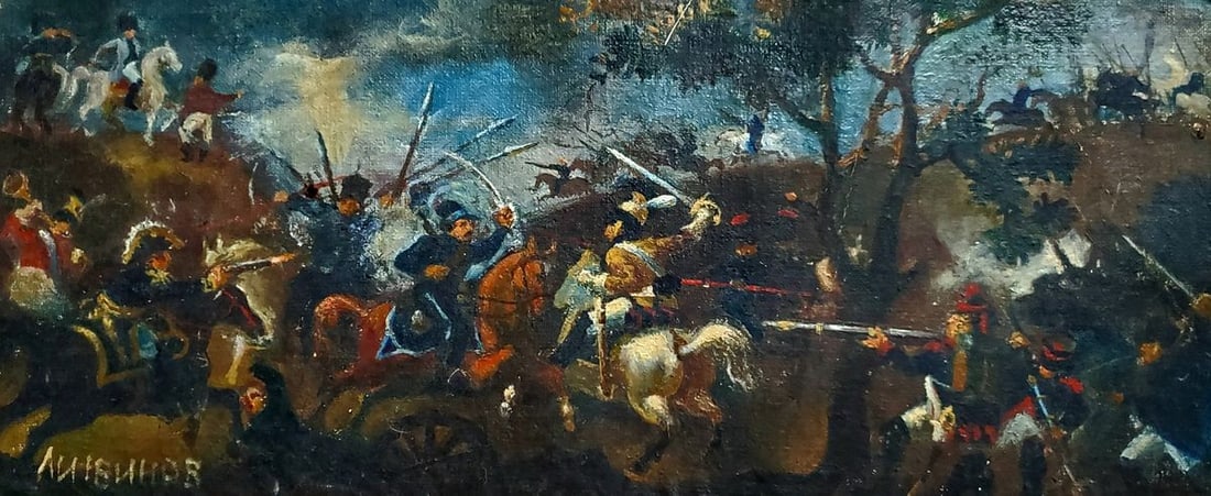 Oil painting An episode from the war of 1812 Daniil Litvinov (1 of 8)