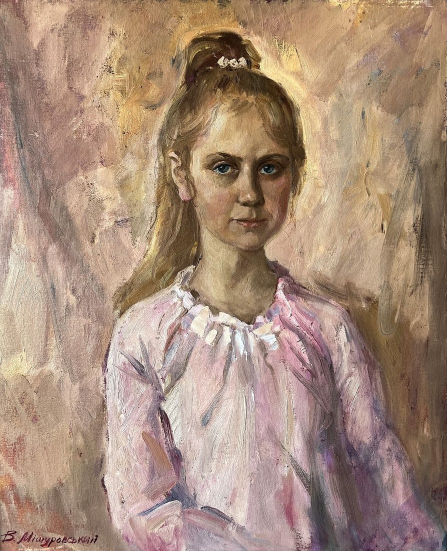 Oil painting Vasilisa V. Mishurovsky: Title: Oil painting Vasilisa V. Mishurovsky Description: 173"Vasilisa" by Viktor Myshurovsky is a captivating portrait that showcases the artist's skill in capturing the essence and personality of his