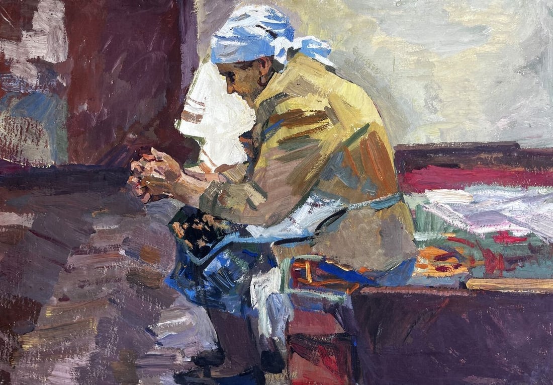 Oil painting Portrait of a grandmother Unknown artist (1 of 7)