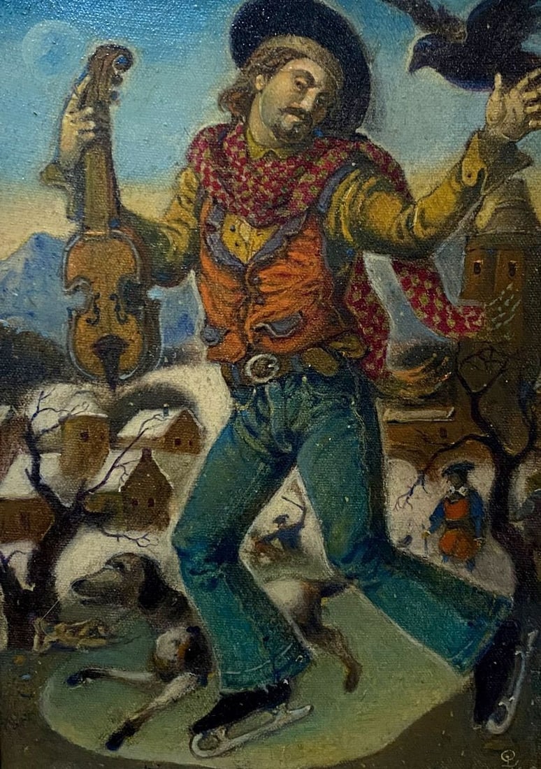 Oil painting Winter day for a walk Litvinov Oleg Arkad'yevich (1 of 9)