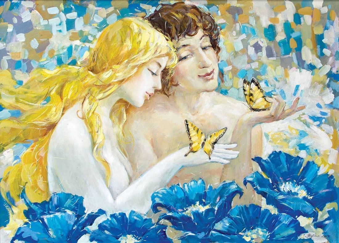Oil painting Adam and Eve Titinin Yurii: Title: Oil painting Adam and Eve Titinin Yurii Description: Dub 17 *** ABOUT THIS PAINTING *** * TITLE: "Adam and Eve" * ARTISTS: Titinin Yurii * SIZE: 70x60 cm/'27.55x23.62 inches' * MEDIUM: oil, can
