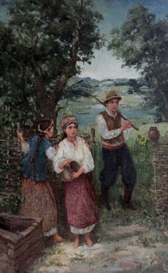Oil painting Copy of the picture (girl and guy) (1 of 8)