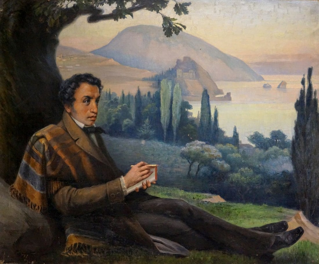 Oil painting Pushkin on vacation (1 of 8)