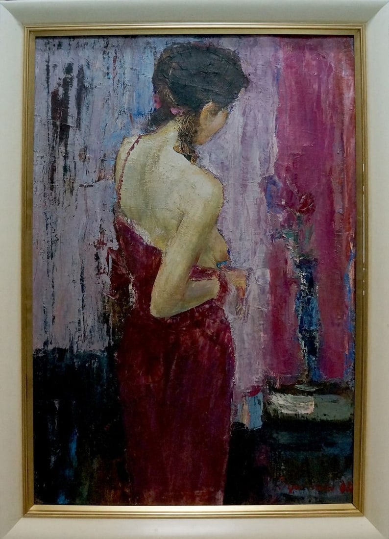 Oil painting Portrait of a girl Sergey Reznichenko: Title: Oil painting Portrait of a girl Sergey Reznichenko Description: Vern 1422 *** ABOUT THIS PAINTING *** * TITLE: "Portrait of a girl" * ARTISTS: Sergey Reznichenko * SIZE: 93x63 cm/'36.61x24.80 i