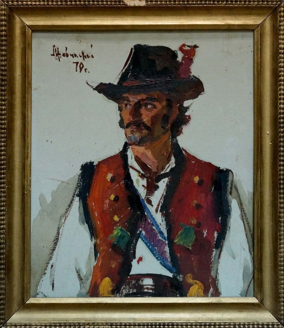 Oil painting Portrait of a man Zhurakovsky Victor Petrovich: Title: Oil painting Portrait of a man Zhurakovsky Victor Petrovich Description: Vern 1576 *** ABOUT THIS PAINTING *** * TITLE: "Portrait of a man" * ARTISTS: Zhurakovsky Victor Petrovich * SIZE: 41x34