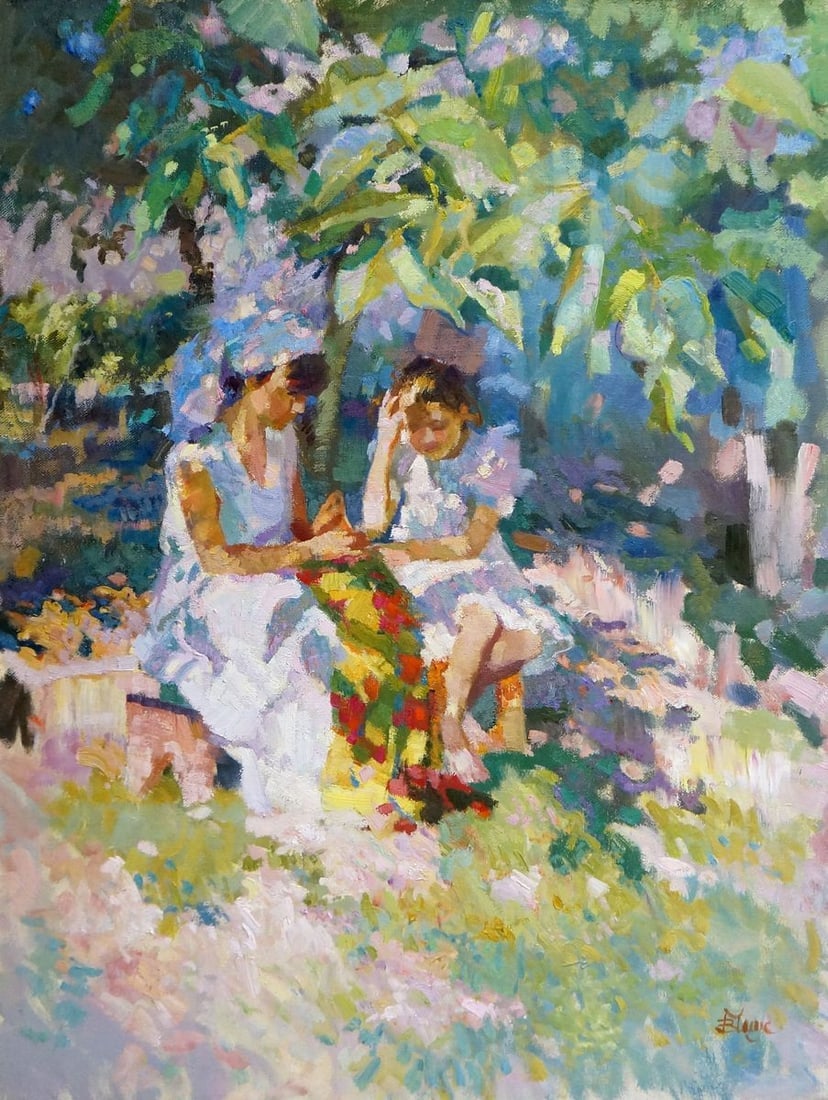Oil painting Children in the garden Chaus Victor Nikolaevich: Title: Oil painting Children in the garden Chaus Victor Nikolaevich Description: Vern 700 *** ABOUT THIS PAINTING *** * TITLE: "Children in the garden" * ARTISTS: Chaus Victor Nikolaevich * SIZE: 60x8