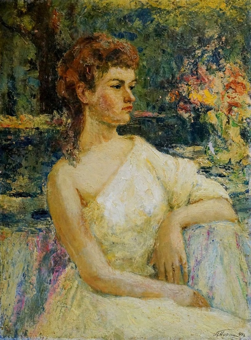 Oil painting Female portrait Miroshnichenko Pavel Petrovich: Title: Oil painting Female portrait Miroshnichenko Pavel Petrovich Description: Vern 795 *** ABOUT THIS PAINTING *** * TITLE: "Female portrait" * ARTISTS: Miroshnichenko Pavel Petrovich * SIZE: 80x60 