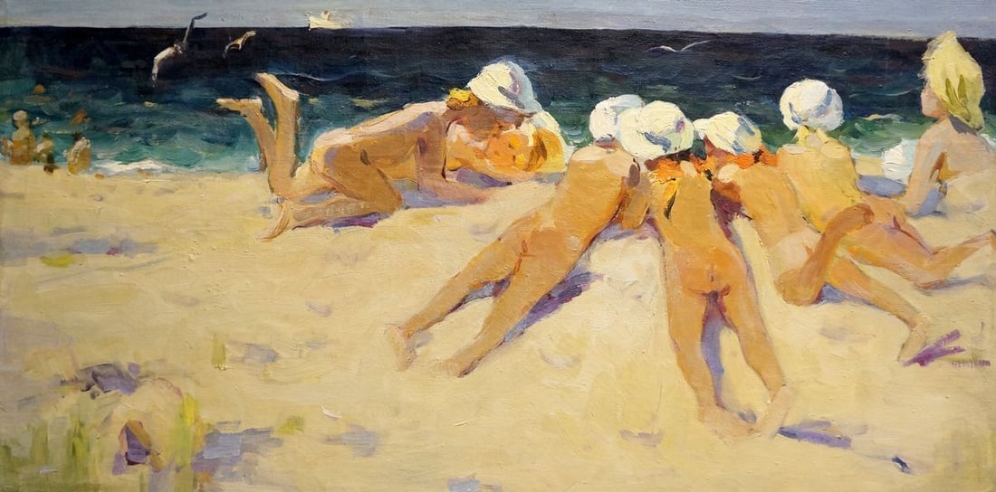Oil painting Portrait of naked boys: Title: Oil painting Portrait of naked boys Description: Vern 936 *** ABOUT THIS PAINTING *** * TITLE: "Portrait of naked boys" * ARTISTS: Unknown artist * SIZE: 45x89 cm/'17.71x35.03 inches' * MEDIUM:
