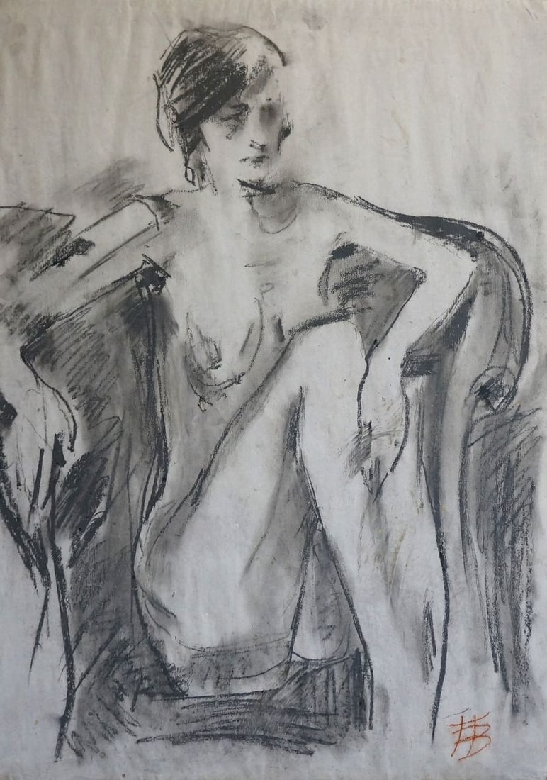 Pencil painting Naked portrait of a girl: Title: Pencil painting Naked portrait of a girl Description: Vern 1008 *** ABOUT THIS PAINTING *** * TITLE: "Naked portrait of a girl" * ARTISTS: Unknown artist * SIZE: 84x59 cm/'33.07x23.22 inches' *