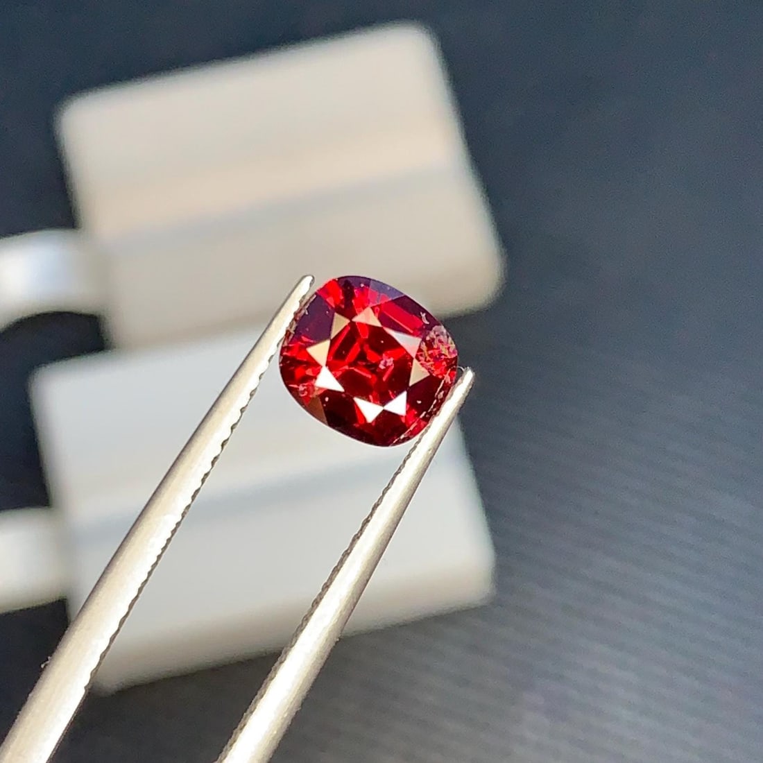 Natural Unheated Pigeon Blood Red Burma Spinel Cushion Cut Loose Gemstone, 1.71 Carat: Materials: Gemstone: Spinel Carat weight: 1.73 Spinel Details: * Weight : 1.71 Carat * Dimensions : 7.5*7*4.2 mm * Shape : Cushion Cut * Color : Pigeon Blood Red * Origin : Burma * Treatment : Natural