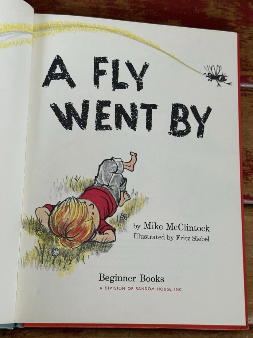 Dr. Seuss A Fly Went By 1958 Beginner Book BC Ed.Mike McClintock 1st Ed/Printing - 2