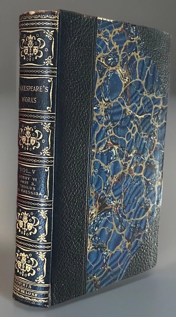 Shakespeare’s Works Elgin Ed.Deluxe Vol V 1901 #306/1000 HenryVI,TroulusCressida: This is a limited edition deluxe illustrated volume of Shakespeare's Works, specifically Volume V of the Elgin Edition from 1901. It includes "Henry VI" Part 3 and "Troilus and Cressida" and is number