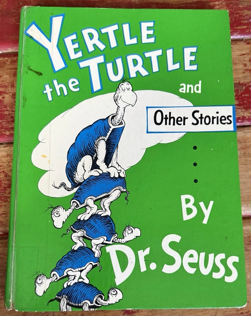 Yertle the Turtle And Other Stories Dr. Seuss HC 1st Ed 1958 Early Print Good: Yertle the Turtle And Other Stories by Dr. Seuss is a highly sought-after first edition, hardcover book published by Random House in 1958. This early print edition features original illustrations by D