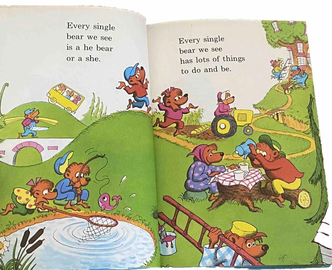 1974 Berenstain Bears He Bear She Bear 1st Ed Grolier Book Club HC Very Good - 12