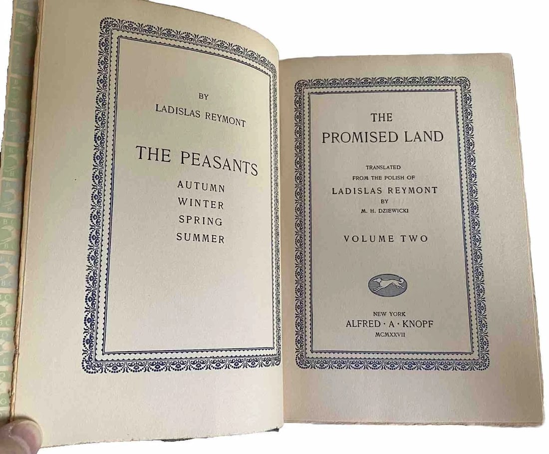 The Promised Land Vol 2 1927 Alfred Knopf Ladislas Reymont HC Very Good - 3