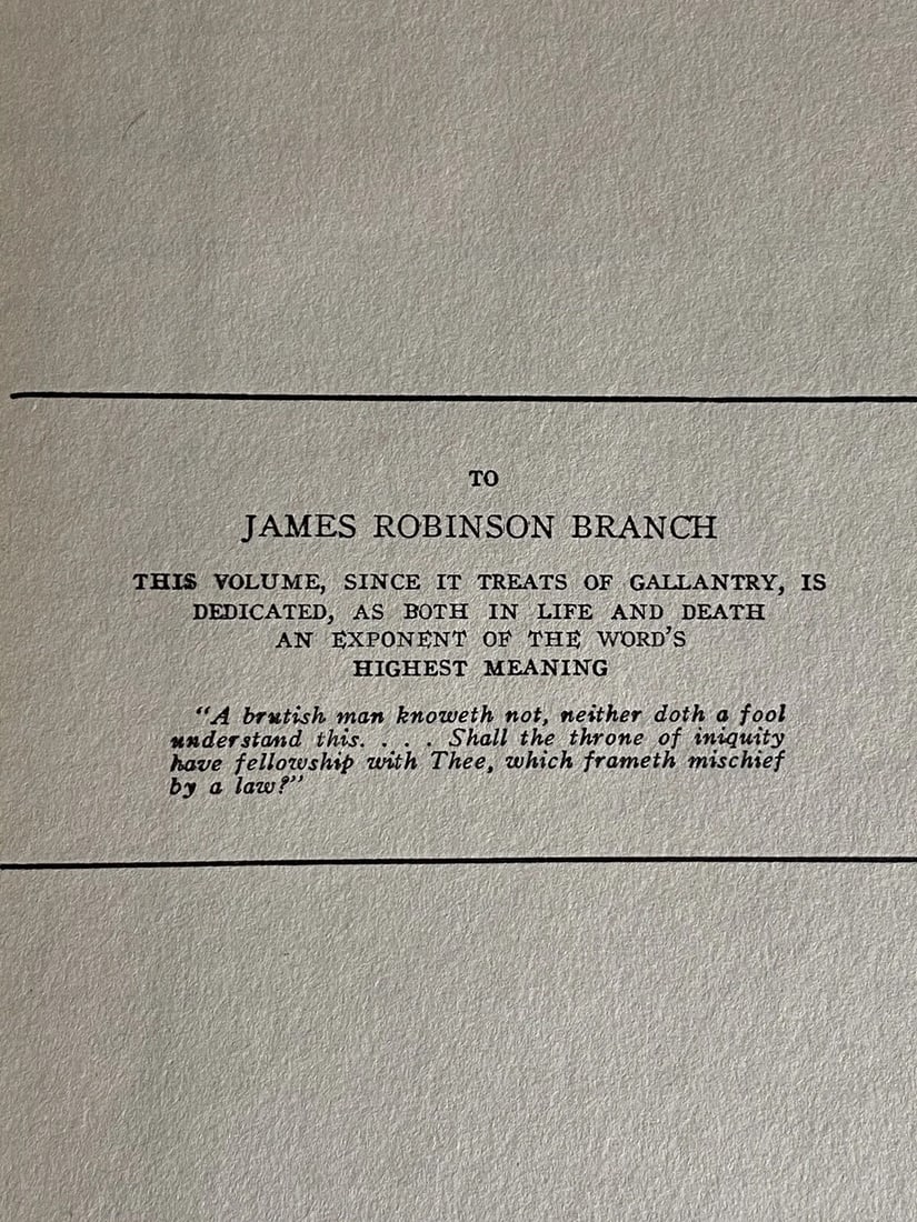 GALLANTRY by James Branch Cabell 1924 2nd Ed. Robert McBride HC VGood - 10