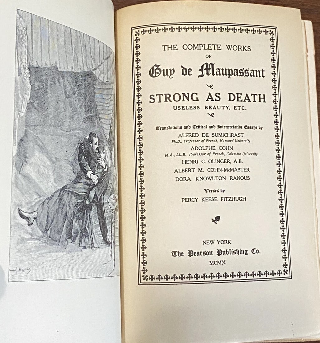 Guy De Maupassant Strong as Death, Mme.Tellier Ltd. Ed #173 Vol. II 1910 Pearson - 2