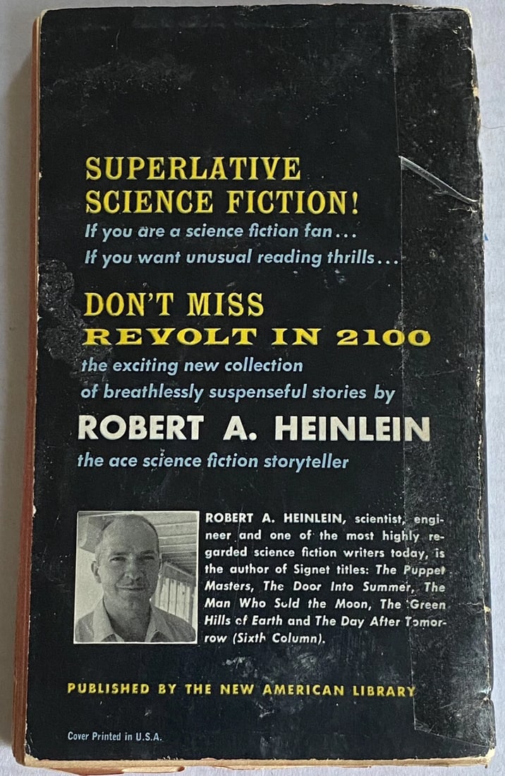 Robert A Heinlein REVOLT IN 2100 S1699 Second Signet Paperback Printing 1959 - 5