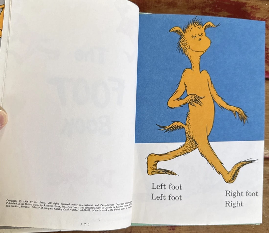 THE FOOT BOOK DR. SEUSS 1968 Grolier Book Club 1ST EDITION 1ST PRINT Very Good - 8