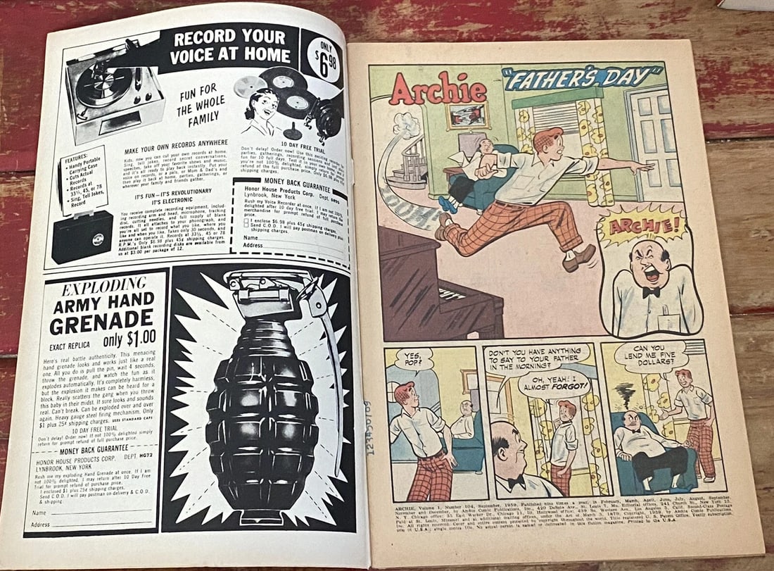 Archie #104 1959 Boarded VF 8.0 Excellent Book! Silver Age - 2