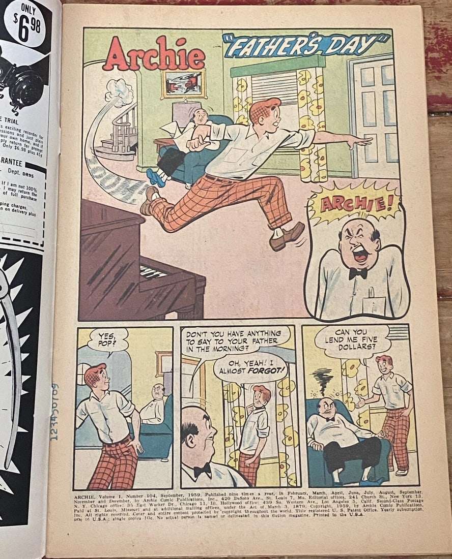 Archie #104 1959 Boarded VF 8.0 Excellent Book! Silver Age - 3
