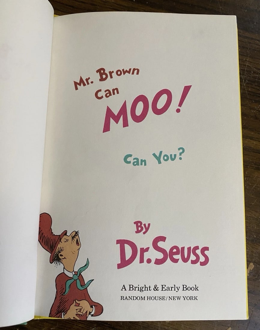 Dr. Seuss Mr. Brown Can Moo! Can You? Dr. Seuss's Book Wonderful Noises 1st BC - 2