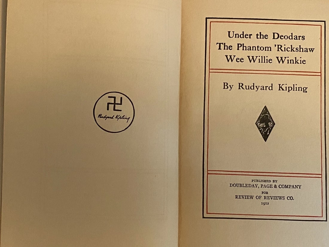 Kipling Auth Ed 1912 HC Under The Deodars, Phantom Rickshaw,Wee WillieWinkie - 4