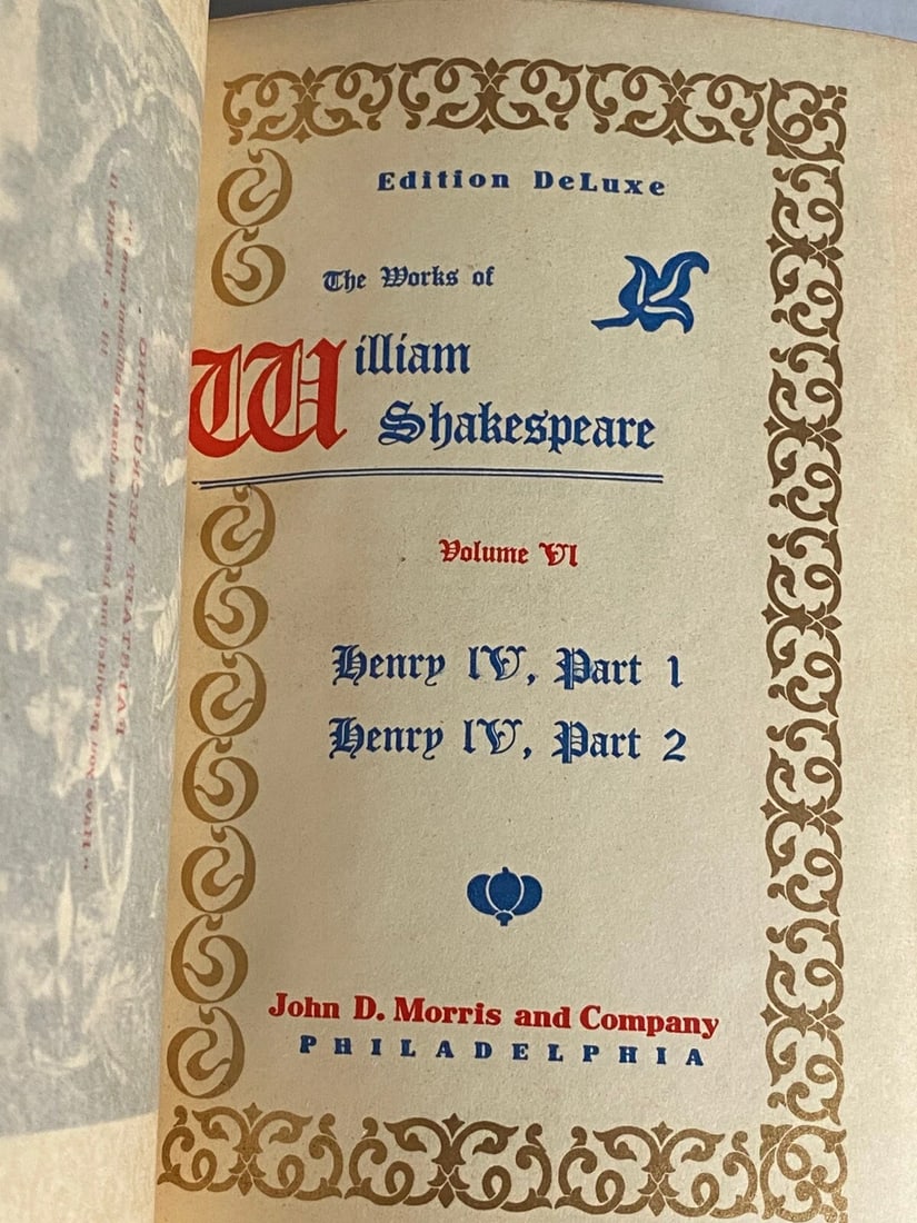 Shakespeare’s Works Elgin Ed. Deluxe Vol. VI 1901 Henry IV Vol. I&II #306/1000 - 2