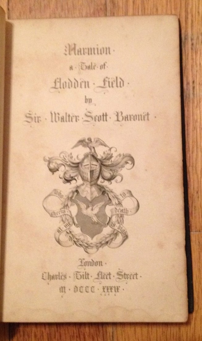 Marmion A Tale of Flodden Scott, Sir Walter Charles Tilt, 1839 London Leather HC - 2