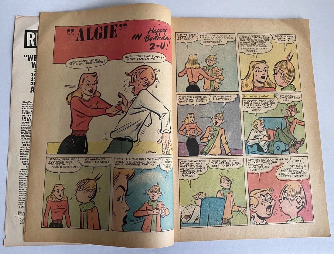 Algie #3 Town's Top Teen Accepted Publications 1955 Boarded Golden Age - 10