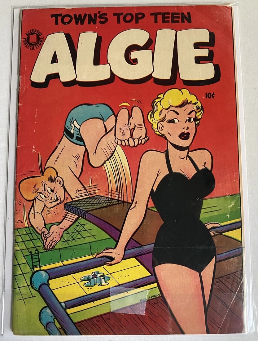 Algie #3 Town's Top Teen Accepted Publications 1955 Boarded Golden Age - 4