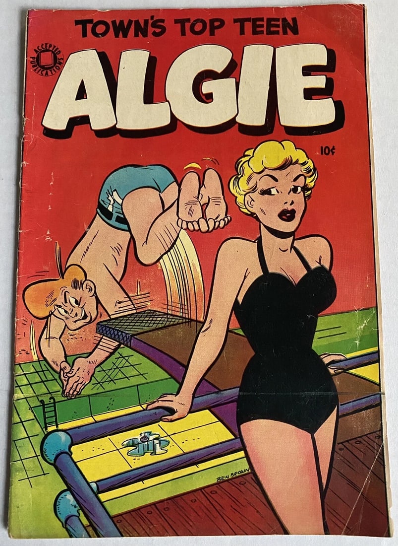 Algie #3 Town's Top Teen Accepted Publications 1955 Boarded Golden Age - 5