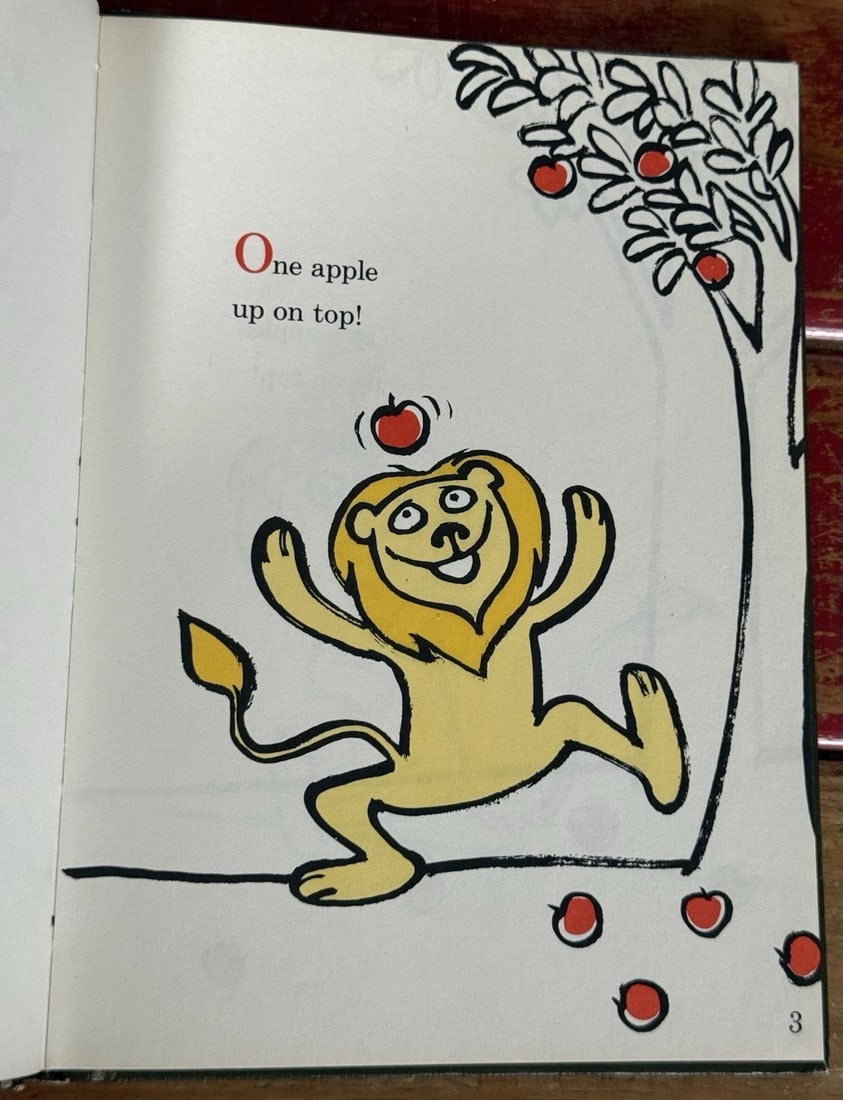 Dr. Seuss 1961 Vtg Book Club Ed Ten Apples Up On Top Theo Lesieg 1st Ed/ 1st Pr - 8