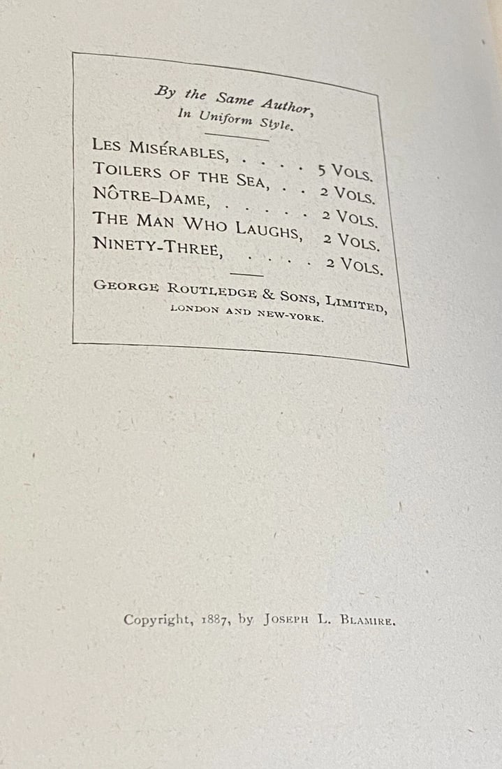 Victor Hugo’s Novels Toilers Of The SeaVol. I Illustrated 1887Library Edition - 4