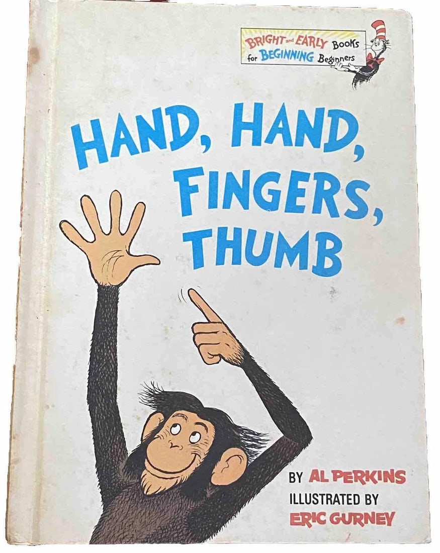 Hand, Hand, Fingers, Thumb 1969 by Al Perkins Book Club Edition Dr. Seuss VGood: This vintage book from 1969 is a true treasure for any fan of children's literature. Written by Al Perkins and illustrated by Eric Gurney, this hardcover edition of Hand, Hand, Fingers, Thumb is a mus