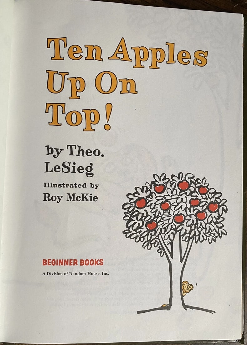 Ten Apples Up on Top!Theo LeSieg aka Dr. Seuss HC 1961/1989 BeginnerBooks NOT BC - 2