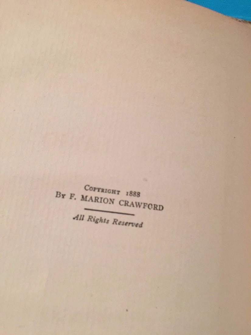 F. Marion Crawford SANT ILARIO 1888 P.F.Collier & Son HC - 3