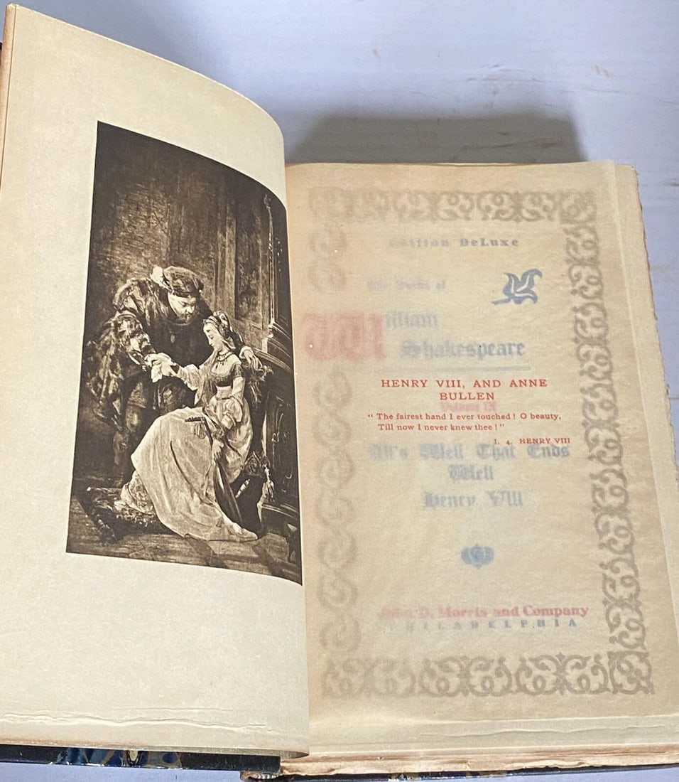 Shakespeare’s Works Elgin Ed. Deluxe Vol.IX All’sWell; HenryVIIIMorris 1901 #360 - 4
