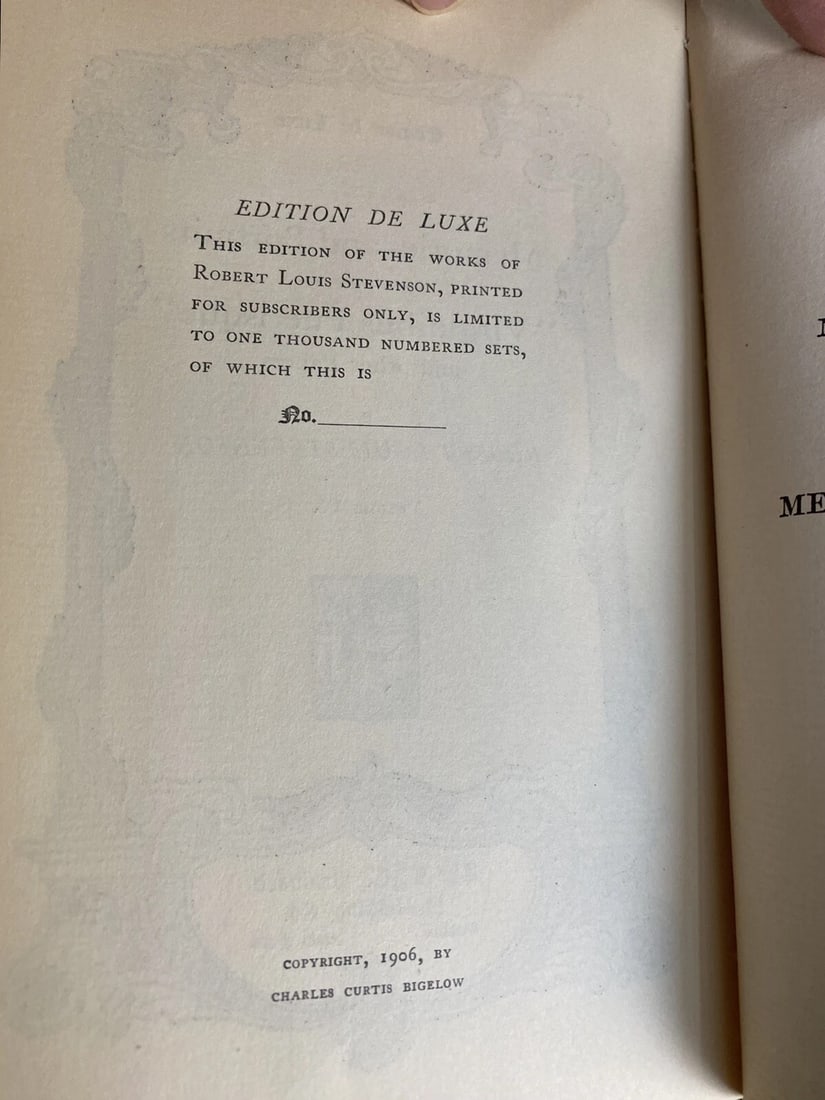 Robert L. Stevenson VirginibusPuerisque DeLuxe LimitedEd. of 1,000 Brainard 1906 - 3