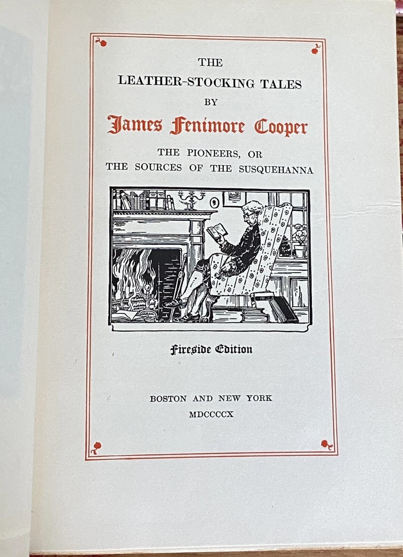 James Fenimore Cooper PIONEERS 1898 Leather Stocking Tales Fireside Ed. Antique - 2