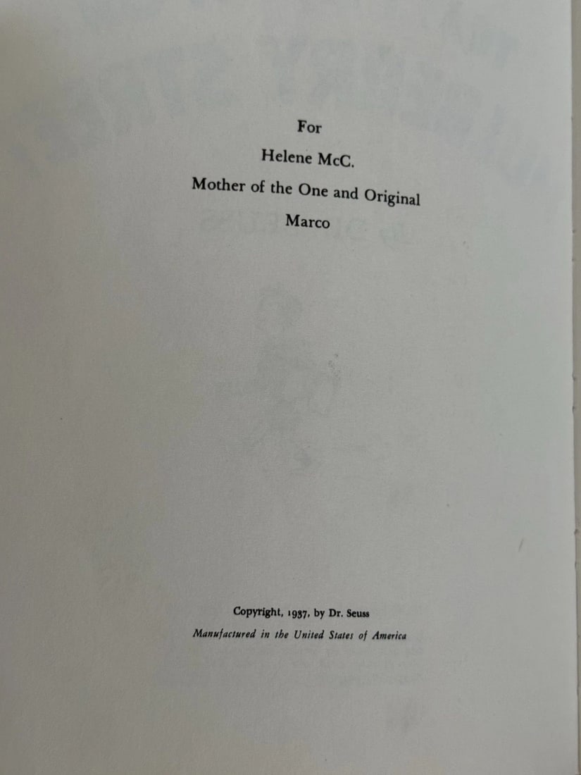 And To Think That I Saw It On Mulberry Street Dr. Seuss ~1937 Book Club��1ST ED! - 5