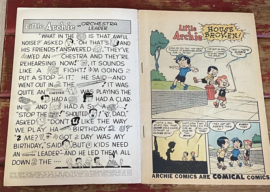 Little Archie Giant Vol. 1 No. 8 Boarded Silver Age 1958 Very Good - 4