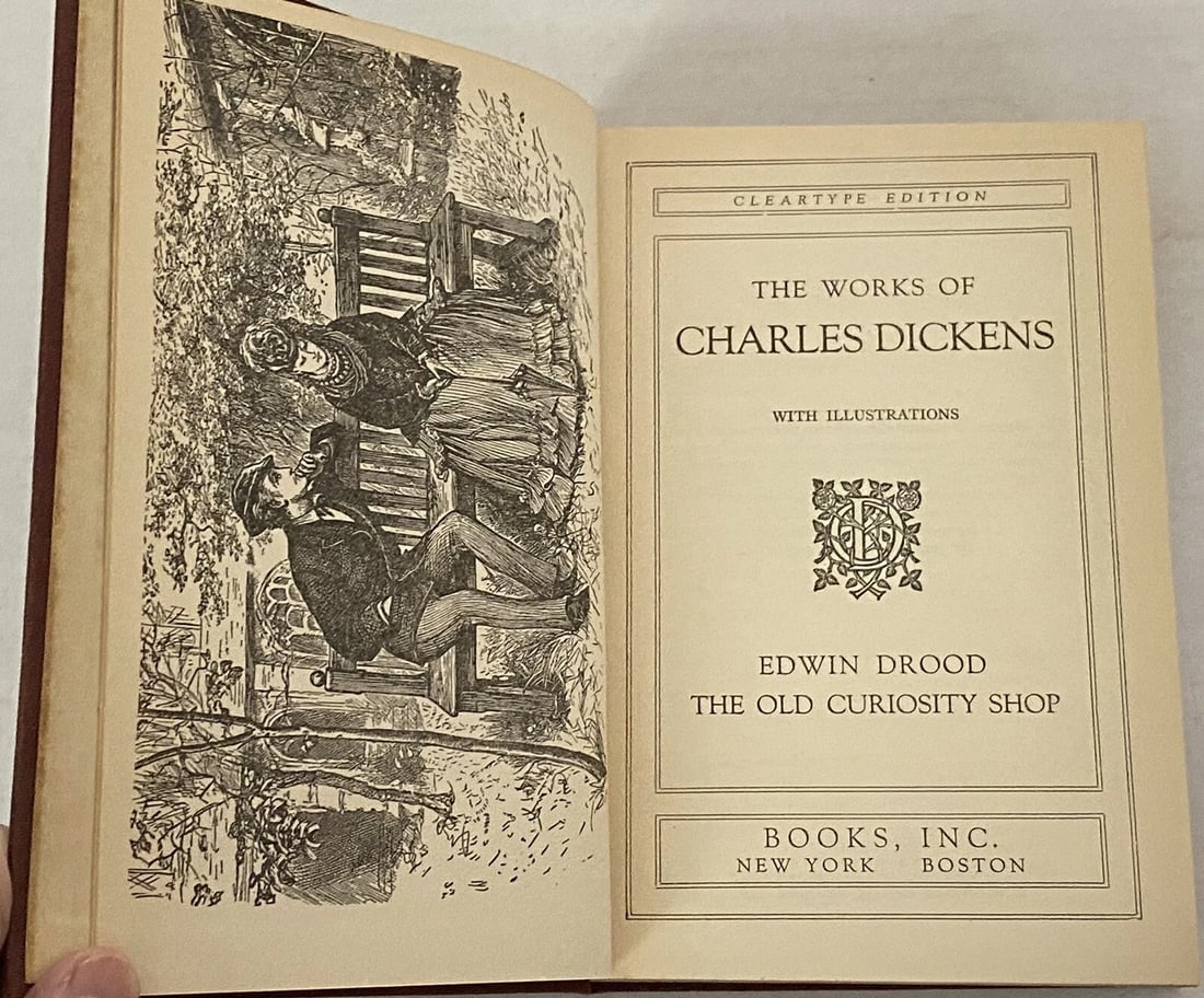 Charles Dickens Edwin Drood, Old Curiosity Shop Clear Type Illustrated HC VGood - 2