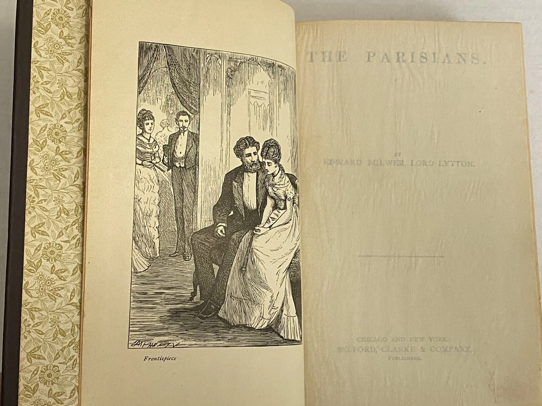 Bulwer Lytton's Works The Parisians, Pilgrims of the Rhine HC Belford Clarke 1st - 4